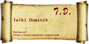 Telki Dominik névjegykártya